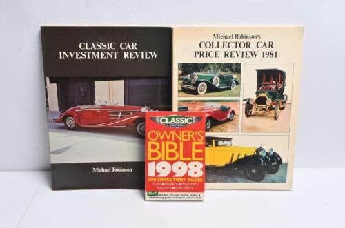 COLLECTOR CARS: Three softcover publications detailing the values and ownership of collectors cars. Michael Robinson's 'CLASSIC CAR INVESTMENT REVIEW' & 'COLLECTOR CAR PRICE REVIEW 1981'