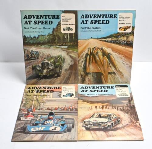 SPEED: Four issues of 'ADVENTURE AT SPEED' softcover books, No.1 - No.4. Each with pre-cut colour models