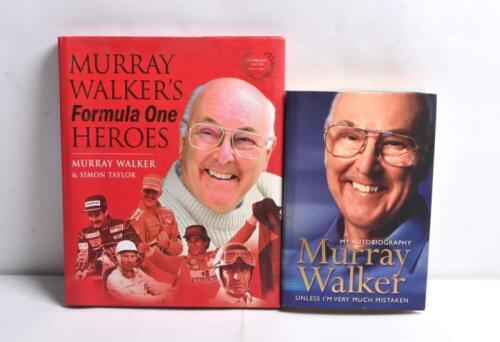 WALKER: Two hardcover books authored by Murray Walker. 'MURRAY WALKER'S Formula One HEROES' by Murray Walker & Simon Taylor & 'Murray Walker - MY AUTOBIOGRAPHY, UNLESS I'M VERY MUCH MISTAKEN'