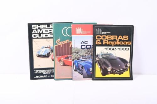 COBRA: Four soft and hard cover books detailng the AC Cobra. 'SHELBY AMERICAN GUIDE - REVISED SECOND EDITION' by Richard J. Kopec & 'COBRA' Super Profile hardcover book by Rod Grainger