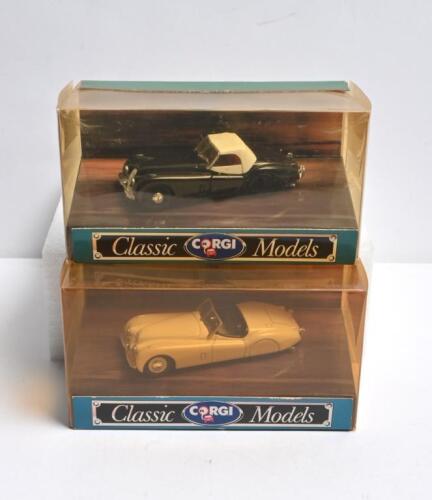 JAGUAR: Two CORGI Classic Models in 1:43 scale. Jaguar XK120 Open Top (96040) & Jaguar XK120 Soft Top (96060)