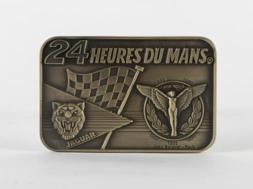 JAGUAR: A JAGUAR 24 HEURES DU MANS cast brass badge by Jean Bacarat, Paris
