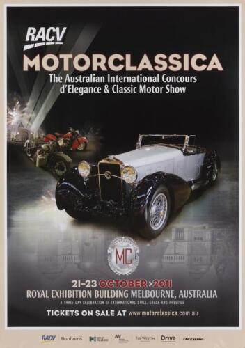 MOTORCLASSICA: A 2011 'MOTORCLASSICA Concours d'Elegance & Classic Motor Show' promotional poster