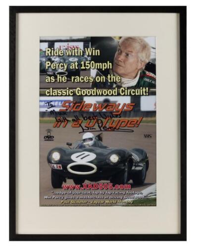 GOODWOOD: A promotional poster promoting Win Percy and a Jaguar D-Type as he raced it at Goodwood. Win Percy signature