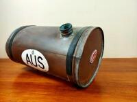 BUGATTI: An oval form brass petrol tank believed to be original and off a Brescia Bugatti
