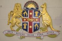 SYDNEY: A painted cast iron coat of arms of Sydney and 'SCC' inspection plate