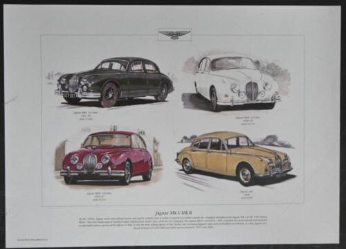 JAGUAR: Two Jaguar prints. 'E TYPE JAGUAR' & 'Jaguar MkI/MkII' prints