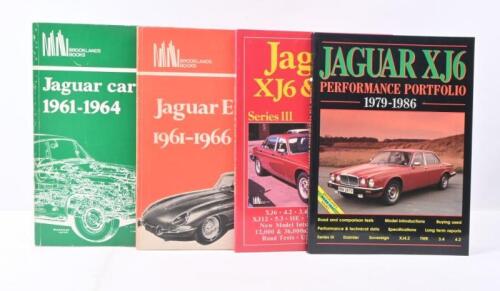 JAGUAR: Four Jaguar publications by BROOKLANDS BOOKS, compiled by R.M. Clarke. Titles include 'Jaguar XJ6 & XJ12 Series III 1979 - 1985' & 'Jaguar E Type 1961-1966'