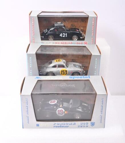 PORSCHE 356: Three 1:43 scale brumm Porsche 356 models. 1950 Porsche 356 roadster (s017), 1952 'Porsche 356 (s019) & 1952 Porsche 356 coupe (s020)