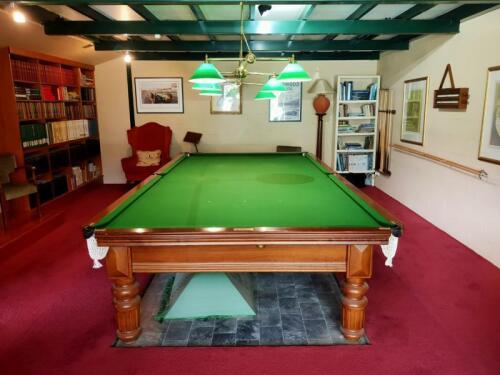BILLIARD TABLE: An impressive Heiron & Smith 12 1/2x 6 1/2 &ldquo; full size billiard table and associated items