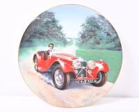 JAGUAR SS100: A limited edition fine bone china plate by Coalport England with Melvyn Buckley design of a Jaguar SS100 printed to face, limited number 365 of 10,000 produced