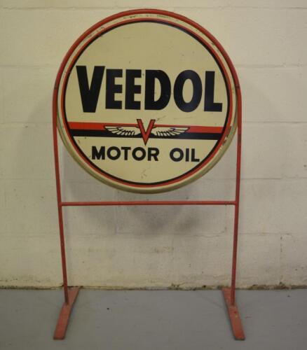 VEEDOL: A rare double signed standing garage sign