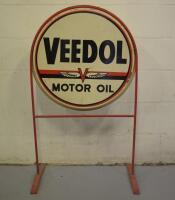 VEEDOL: A rare double signed standing garage sign