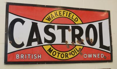 CASTROL: A large Castrol Wakefield enamelled sign