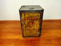 SHELL: An early Shell &lsquo;Stick Man&rsquo; transmission oil &lsquo;S.A.E 160&rsquo; four-gallon square oil drum