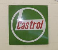 CASTROL: A square green Castrol enamelled sign, 61cm