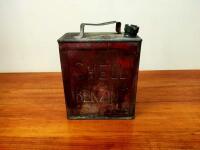 SHELL: An early &lsquo;Shell Benzine&rsquo; two-gallon embossed oil drum