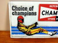 CHAMPION: A Champion spark plug 'Choice of Champions' plastic advertising sign - 2