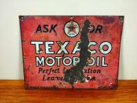 TEXACO: A Texaco enamel signed by 'METTERS Ltd Syd'