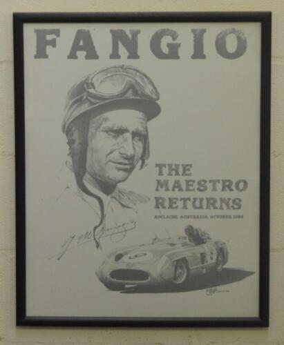 FANGIO: A commemorative poster &lsquo;The Maestro Returns' 1986