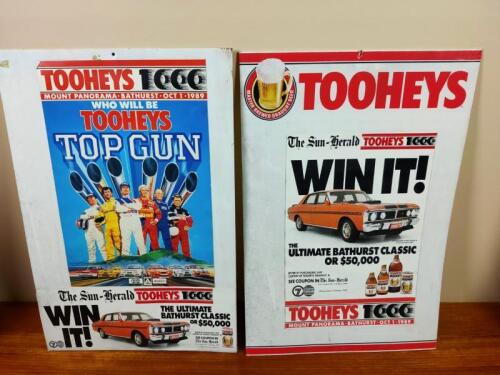 BATHURST: Two posters on Tooheys corflute sheets circa 1989