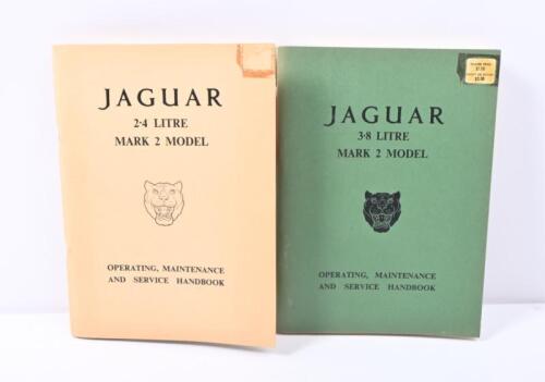 JAGUAR: Two JAGUAR 'OPERATING, MAINTENANCE AND SERVICE HANBOOK' for the 2.4 LITRE MARK 2 MODEL & 3.8 LITRE MARK 2 MODEL