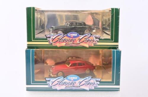 JAGUAR: Two JAGUAR MARK II 1:43 SCALE CORGI 'Classic Cars' models. Red & Black models
