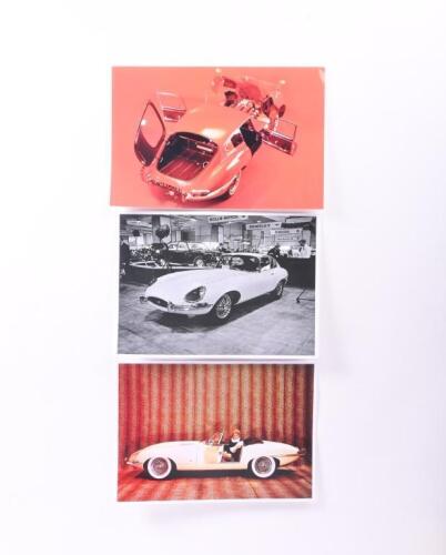 DAIMLER/JAGUAR: A collection of British Leyland Daimler/Jaguar official photographs, press photos and other pictures. Daimler Double-Six (V12) of the 1930s, JAGUAR V12 E-TYPE ROADSTER, Series Three V12 E-Type, JAGUAR SOVEREIGN 4.2