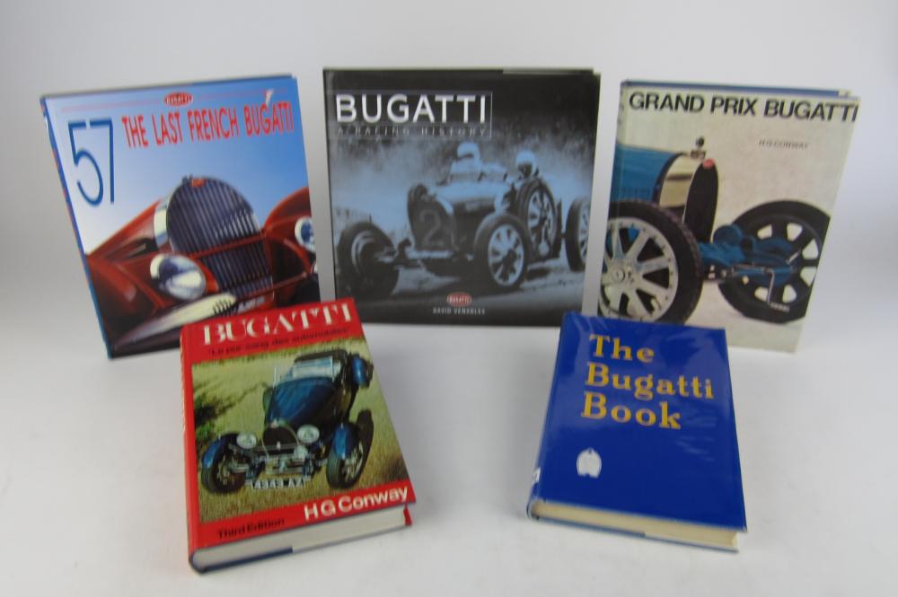 BUGATTI: Five hardcover books relating to Bugatti - Price Estimate: $80