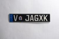 JAGUAR XK: A set of black and white Victorian 'Euro' V JAGXK' numberplates. With rights to display - 3
