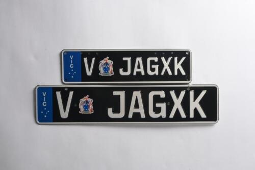 JAGUAR XK: A set of black and white Victorian 'Euro' V JAGXK' numberplates. With rights to display