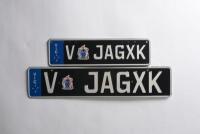 JAGUAR XK: A set of black and white Victorian 'Euro' V JAGXK' numberplates. With rights to display