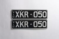 JAGUAR XKR: A set of black and white Victorian slim line&nbsp;'XKR - 050' number plates. With rights to display - 3