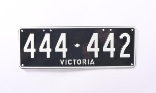 Six-digit Victorian Custom Numerical plates '444-442', sold with rights to display