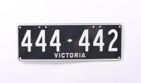 Six-digit Victorian Custom Numerical plates '444-442', sold with rights to display