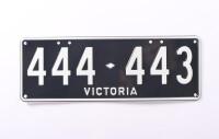 Six-digit Victorian Custom Numerical plates '444-443', sold with rights to display