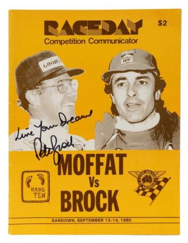 PETER BROCK: A 'Moffat Vs Brock' 1980 Sandown, September 13-14th official race programme autographed by Peter Brock