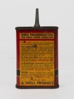 SHELL: A c1930s Shell 'Household Oil' 4 fluid ounce tin, 'For cycles, sewing machines etc.' - 2