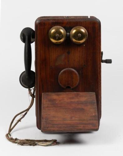 BRITISH ERICSSON: A vintage wall mount British Ericsson 235 MW magneto phone, as used by Victorian Railways, PMG and others