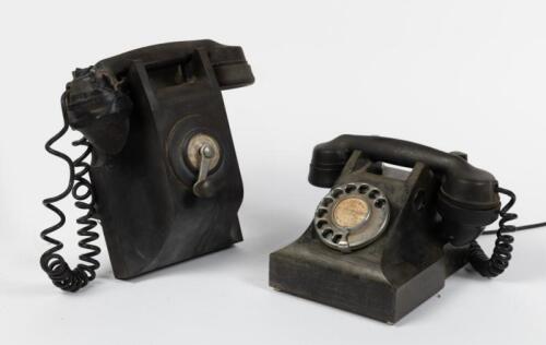 PHONES: Two bakelite phones including a 300MW magneto wall phone & a 400AT Automatic table phone