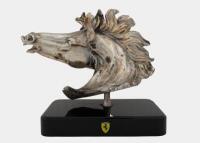 FERRARI: A large & impressive composite plated horses head bust in the style of Ferrari. Sculpture mounted to base