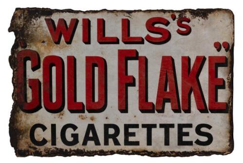 WILLS'S: A original double sided enamel 'WILLS'S Gold Flake Cigarettes' advertising sign, 46cm wide, 30cm high.