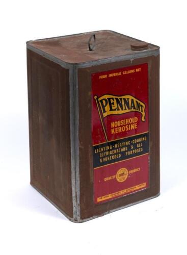 SHELL: A excellent four imperial gallon Shell Pennant 'Household Kerosine' tin