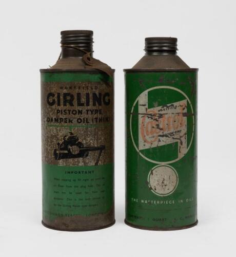 WAKEFIELD: Two one quart tins including Wakefield 'Girling Damper Oil' and Castrol Wakefield XXL motor oil