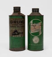 WAKEFIELD: Two one quart tins including Wakefield 'Girling Damper Oil' and Castrol Wakefield XXL motor oil