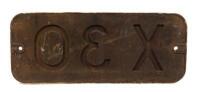 X CLASS: A heavy cast iron 'X Class' locomotive plaque from 'X 30' loco, 70.5cm wide, 29cm high. - 2