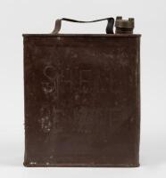 SHELL: A early embossed Shell 'Benzine' running board tin, featuring embossed clam shell to top - 2