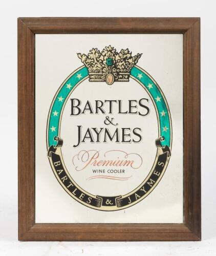 BAR MIRROR: A wood framed 'Bartles & Jaymes - Premium Wine Cooler bar mirror