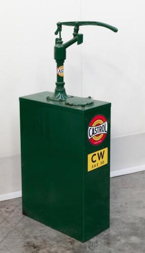 CASTROL: A restored highboy oil pump in 'Castrol CW SAE 30' livery. Complete with pump
