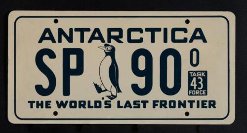 ANTARCTICA: A interesting souvenir number plate from 'The South Pole' Antarctica, released in 1964 manufactured by Hamilton Darby Advertising New Zealand.